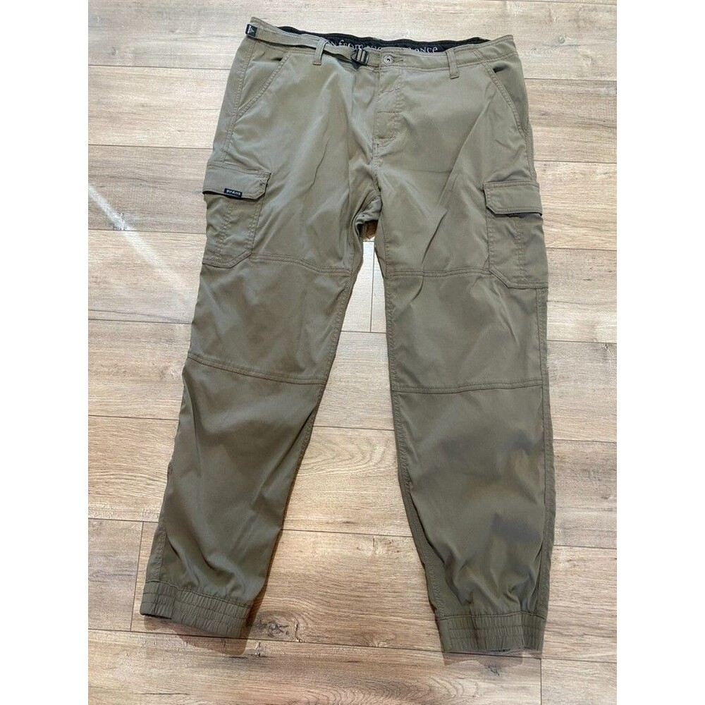 Prana Hiking Pants Mens 40x30 Zogger Outdoor Cargo Belted Brown Zion Joggers
